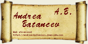 Andrea Batančev vizit kartica